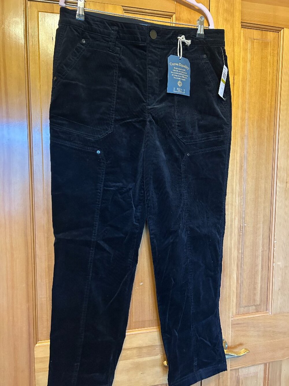 Democracy 'Ab' Solution Skyrise Corduroy Pants, black - SZ 14